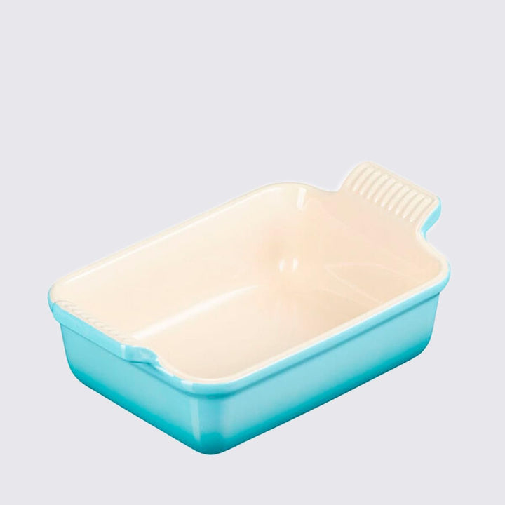 Le Creuset Rechteckige Auflaufform Tradition aus Steinzeug, 19 cm, 1.1 Liter, Karibik, 7110219170000