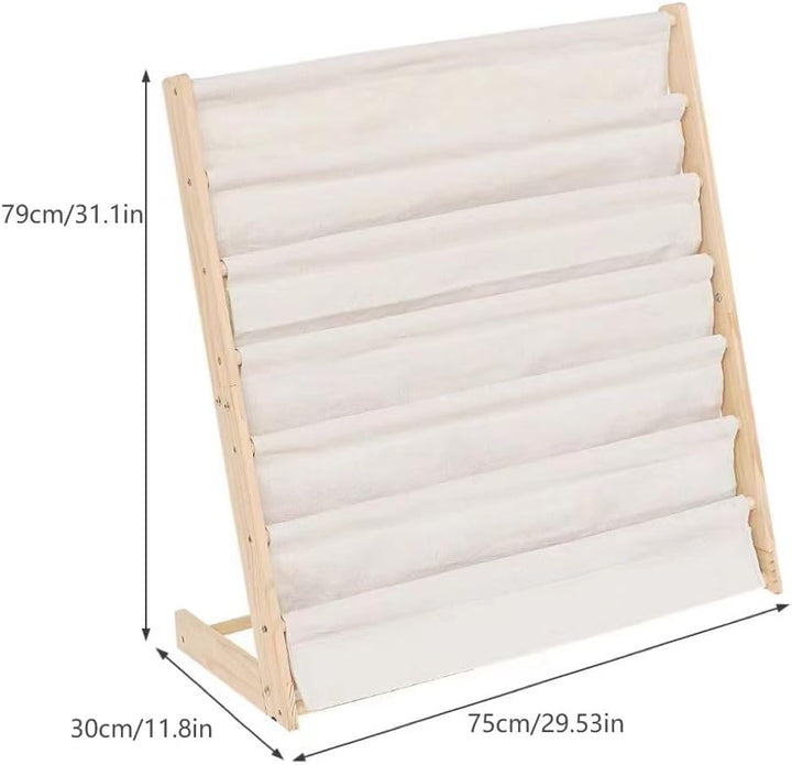 HEYOUTH Kinder Bücherregal aus Holz, Beige, Beige