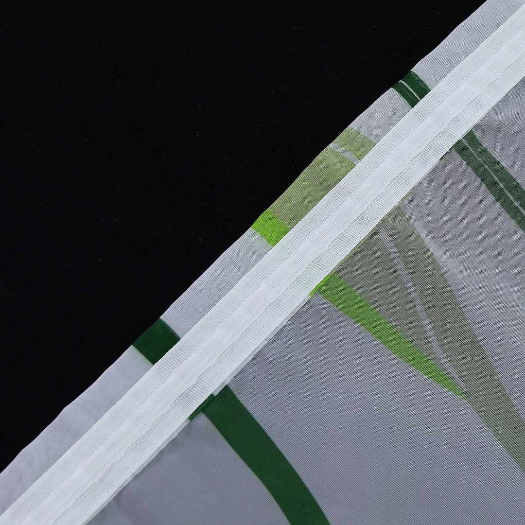 HongYa 1er-Pack Voile Gardine Transparenter Vorhang mit Kräuselband Wellen Druck H/B 245/140 cm Crem