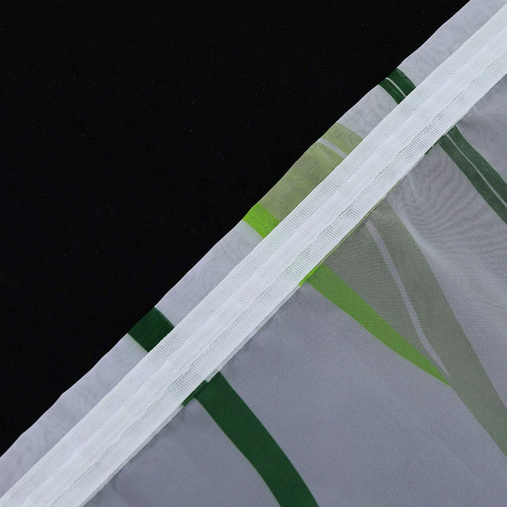 HongYa 1er-Pack Voile Gardine Transparenter Vorhang mit Kräuselband Wellen Druck H/B 245/140 cm Crem