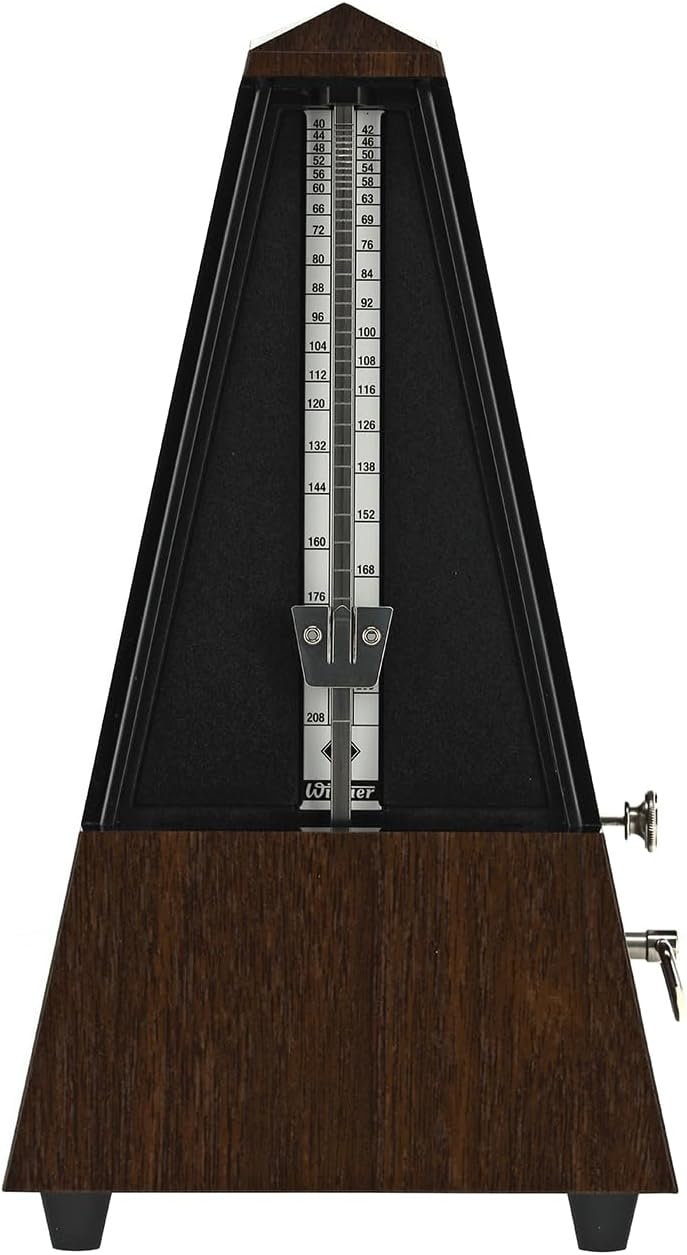 Wittner Metronom 855131 Kunststoffgehäuse mit Glocke Taktell Pyramidenform Nussbaum-Maserung, Nussba