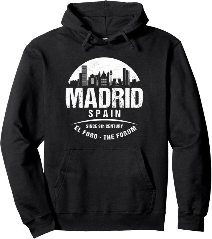 Madrid Spanien Grunge City Skyline Distressed Souvenir Pullover Hoodie