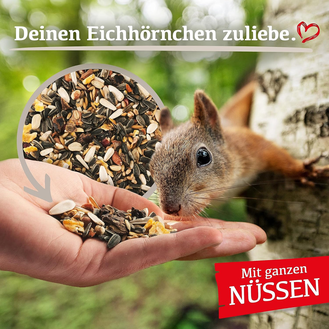 DELICIA® Eichhörnchen FutterMix (350g) · Eichhörnchen Futter mit Nüssen, Früchten & Kernen · Ganzjah