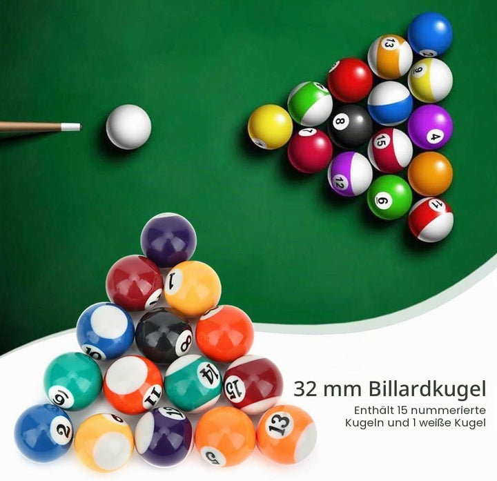Ejoyous Mini Billardkugeln, 16 Stück 32mm Umweltfreundliche Polyesterharz Pool, Trainingsbälle Billa