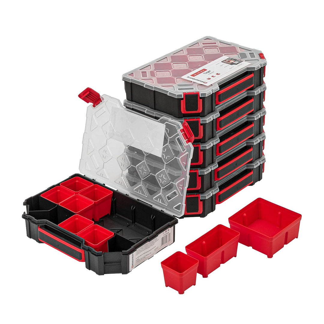 6x Sortimentskasten Kleinteilemagazin mit Transparent Deckel Sortierkasten Sortierkoffer Werkzeugbox