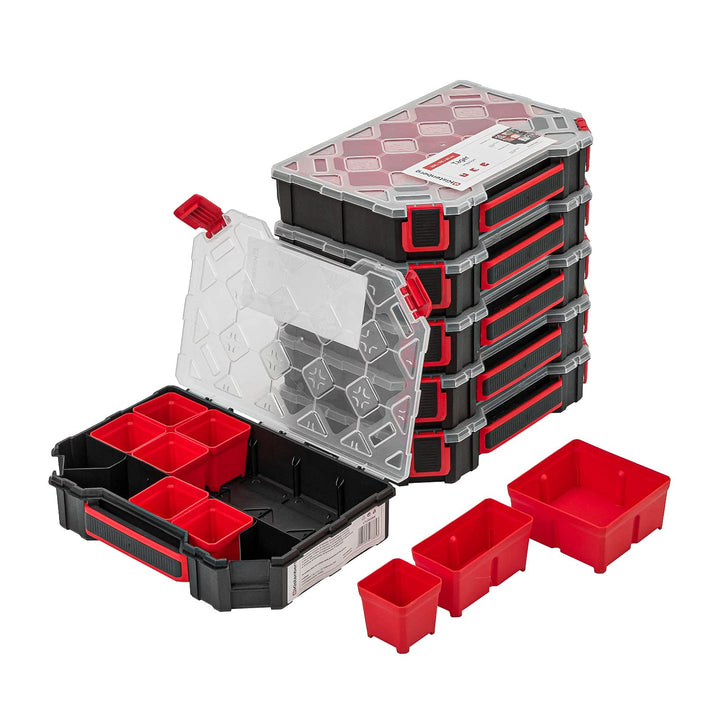 6x Sortimentskasten Kleinteilemagazin mit Transparent Deckel Sortierkasten Sortierkoffer Werkzeugbox