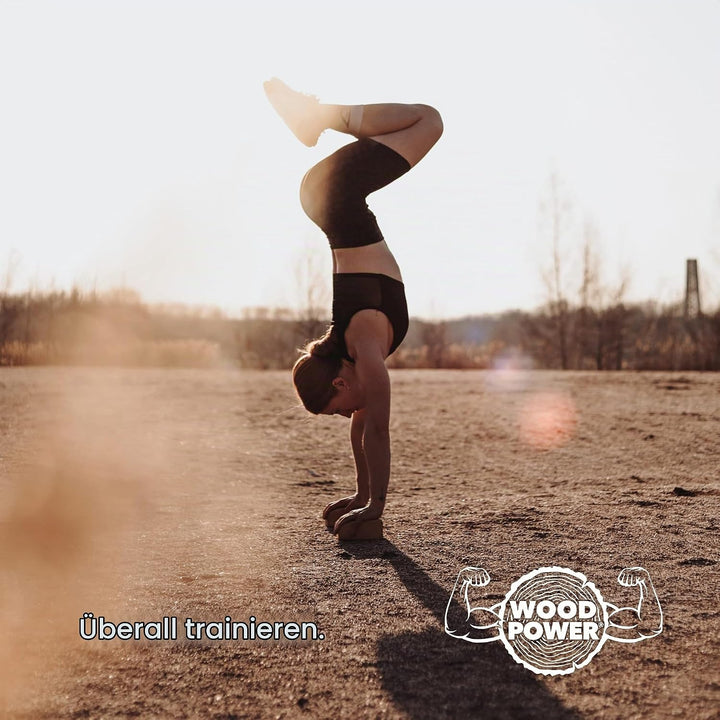 WOODPOWER BalanceBlocks - I Handstand-Klötze &amp; Yoga Block in einem - unterstütze Deine Handgelenke b