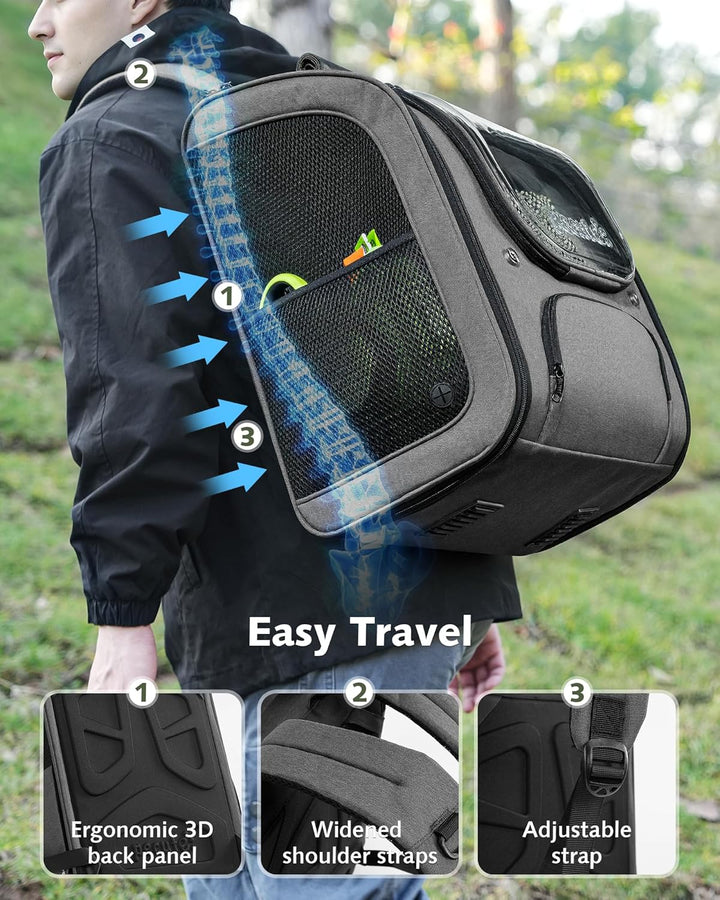 pecute Katzenrucksack Bubble Haustier Rucksack mit Netzfenster, Tragbare und Faltbare Katzentasche,