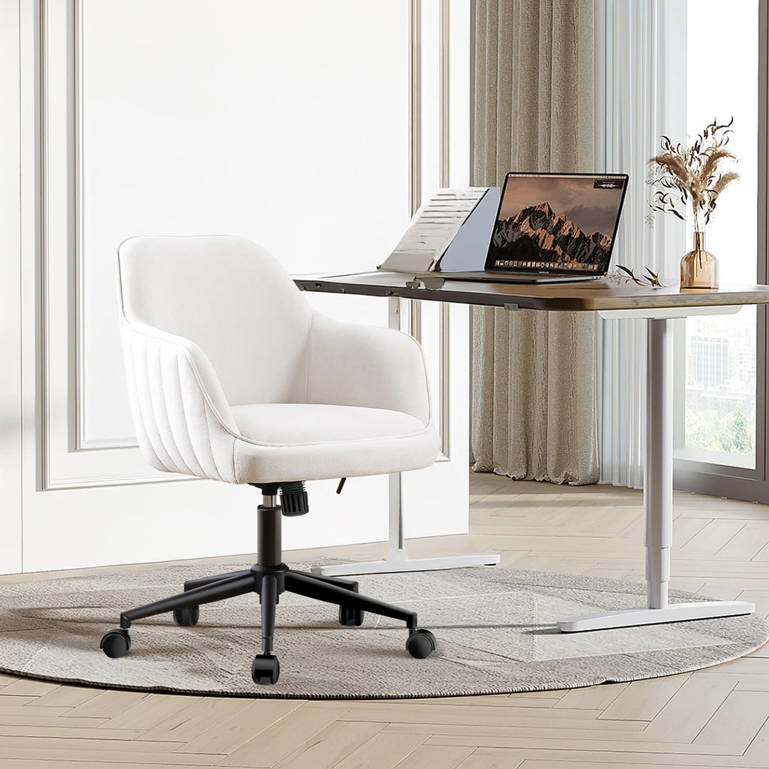 Bürostuhl Homeoffice Samt Schminktischstuhl bis 136 kg Belastbar Ergonomischer Höhenverstellbar Dreh