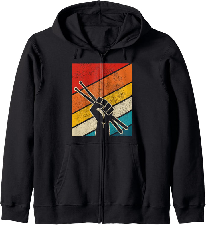 Vintage Drummer Schlagzeug Retro Schlagzeuger Geschenk Kapuzenjacke