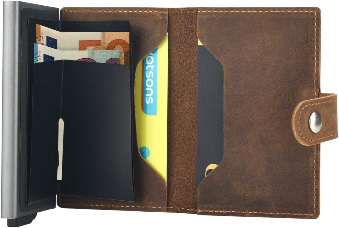 Premium Herren Portmonee RFID Schutz Kartenetui Business Geldbörse feinstes A++ Echtleder mogdi Nano