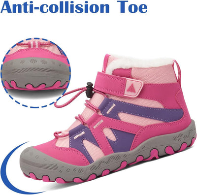 Mishansha Kinder Outdoor Winterschuhe Warm Gefüttert Winterstiefel, Gr.24-38 29 EU Fuchsia Pink, 29