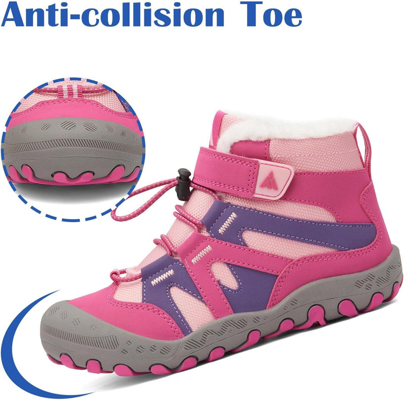 Mishansha Kinder Outdoor Winterschuhe Warm Gefüttert Winterstiefel, Gr.24-38 35 EU Fuchsia Pink, 35