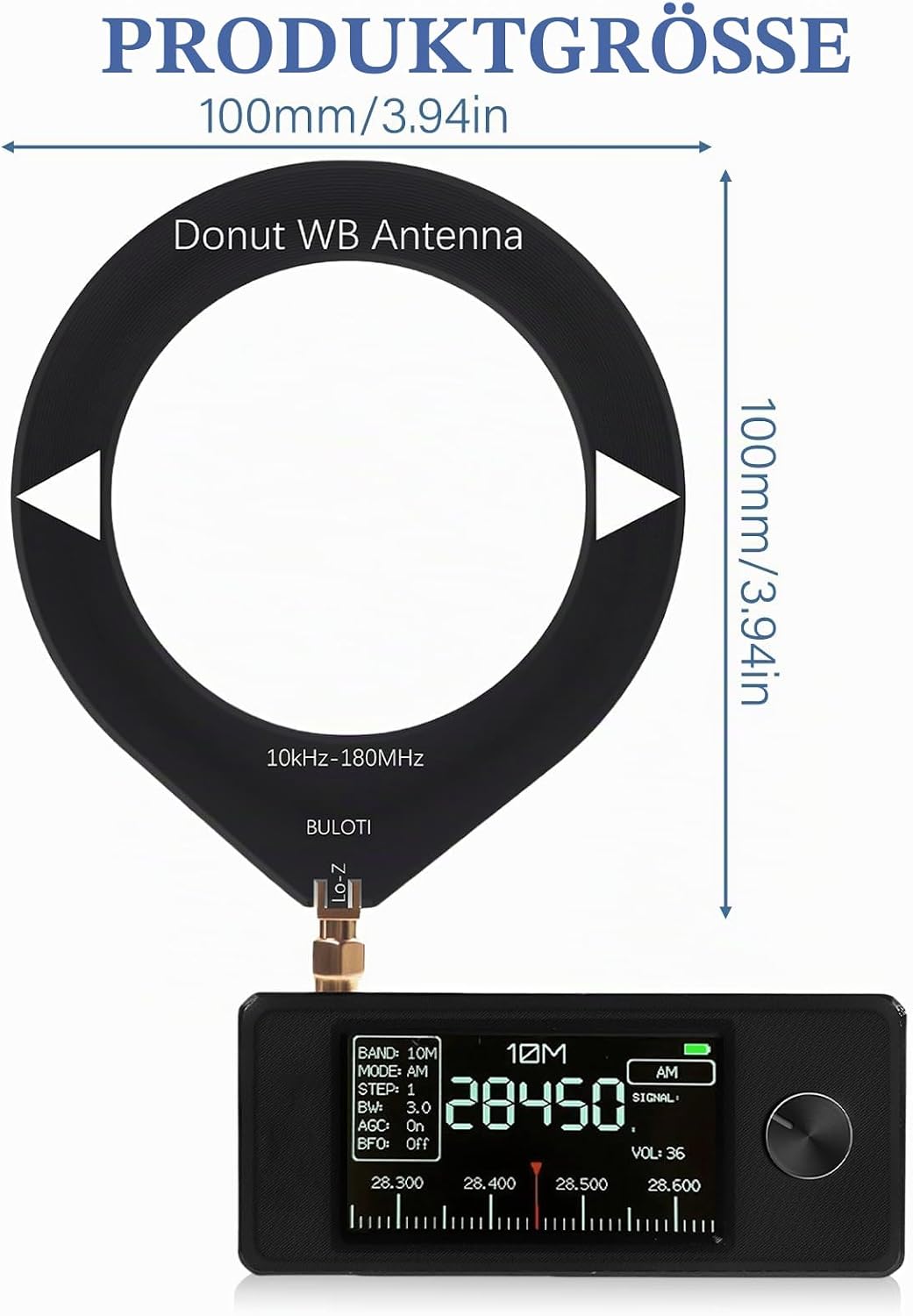 SI4732 Taschenradio 0.5-108MHz, Radio im Taschenformat mit 1,9" IPS Farbdisplay, Vollband-Empfänger