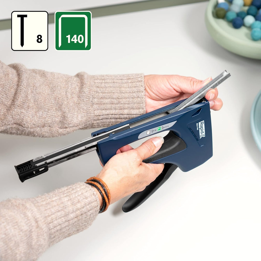 Rapid Handtacker ALU740, Tacker für Holz und Folien, Robust, Aluminium, für Klammern Typ 140, 6-14mm