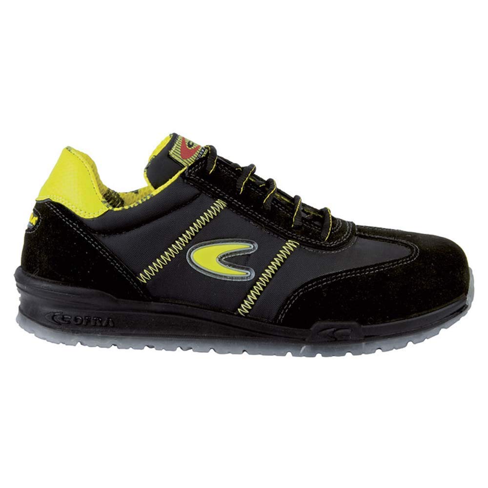 Cofra 78400-000.W45 OWENS S1 P SRC Sicherheitsschuhe, Schwarz/Gelb, Grösse 45 45 EU, 45 EU