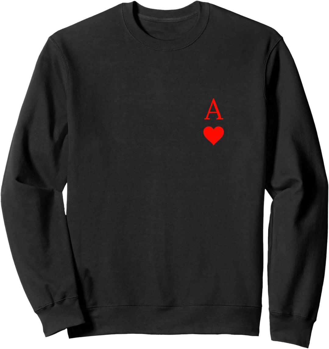 Herz-Ass, Spielkarten-Symbol und Buchstabe. Sweatshirt