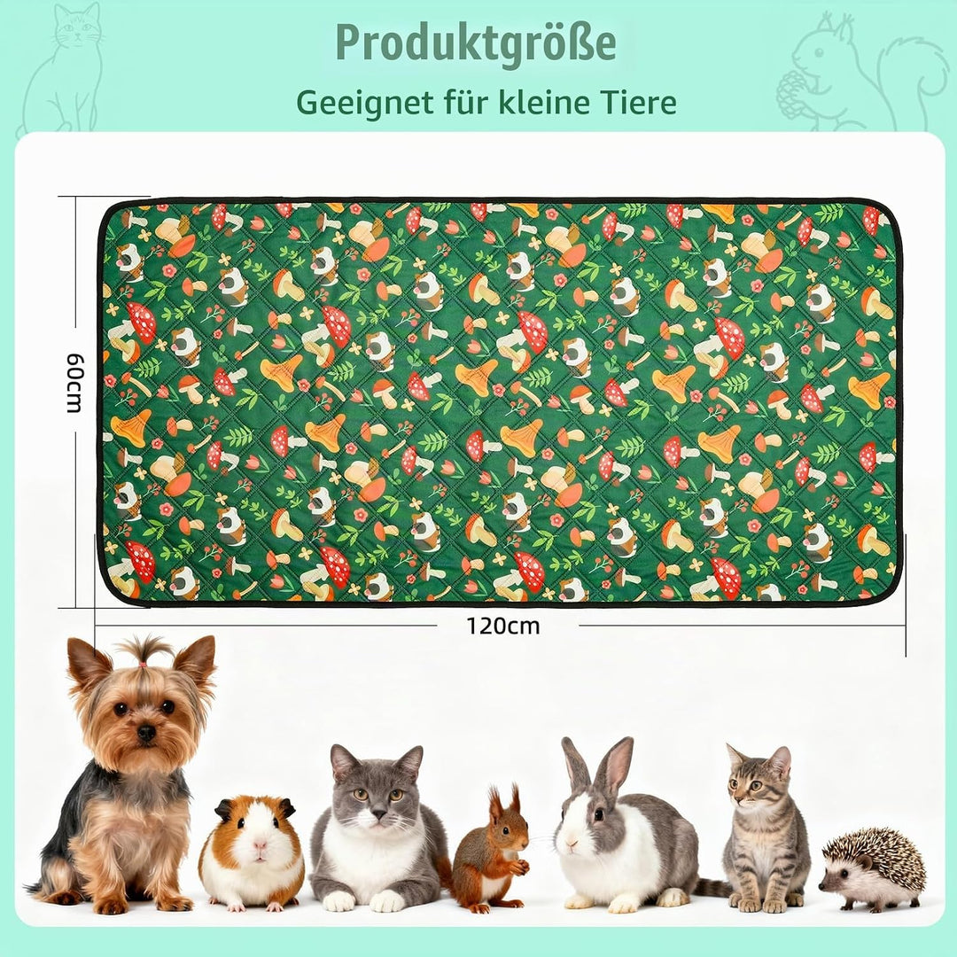 2 Stück PIPI Pads 120x60cm für Meerschweinchen, wasserdichte &amp; rutschfeste Unterlage mit 4 Lagen, su