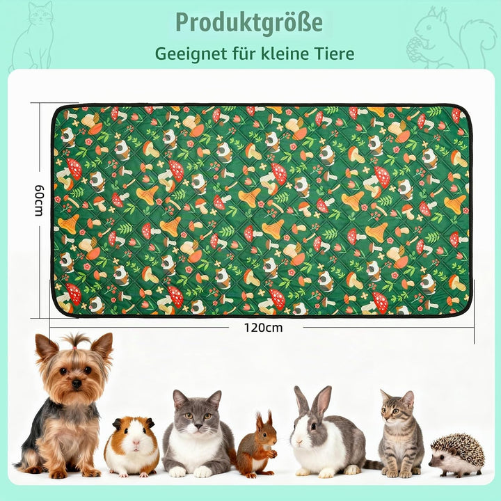 2 Stück PIPI Pads 120x60cm für Meerschweinchen, wasserdichte &amp; rutschfeste Unterlage mit 4 Lagen, su