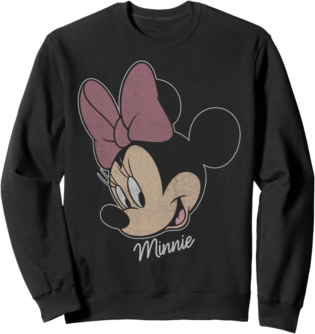 Disney Mickey And Friends Minnie Signature Big Face Sweatshirt