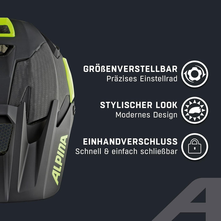 ALPINA ROOTAGE - Extrem Robuster, Carbonfaser-Verstärkter Enduro & Trail Fahrradhelm Mit Kühlenden P