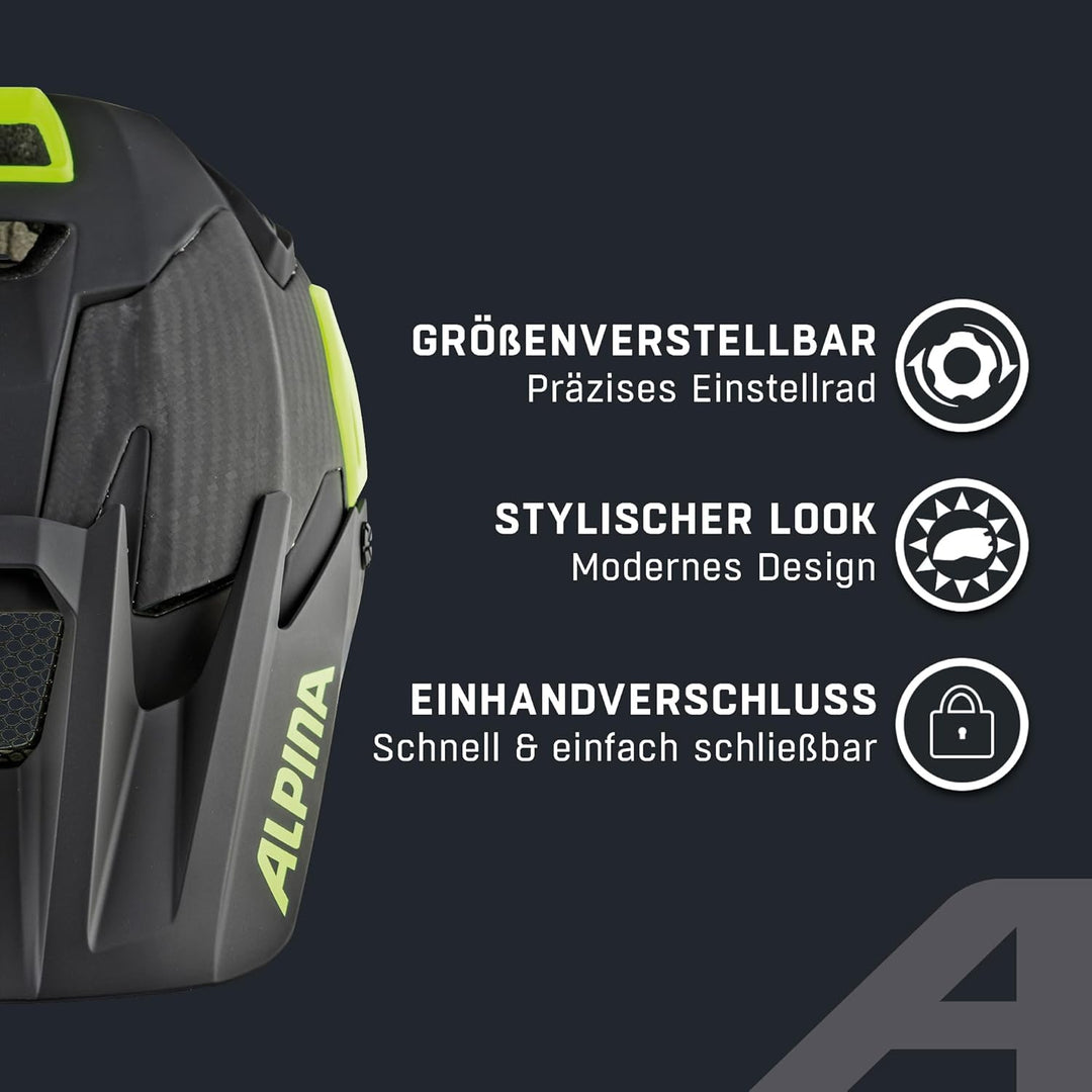 ALPINA ROOTAGE - Extrem Robuster, Carbonfaser-Verstärkter Enduro & Trail Fahrradhelm Mit Kühlenden P