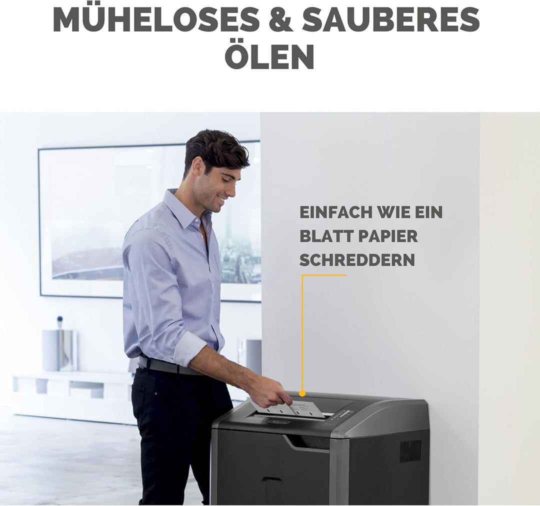 Fellowes Ölpapier für Aktenvernichter - 10 Ölblätter zur Pflege von Papierschreddern - Powershred Qu