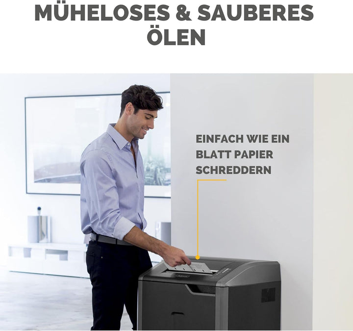 Fellowes Ölpapier für Aktenvernichter - 10 Ölblätter zur Pflege von Papierschreddern - Powershred Qu