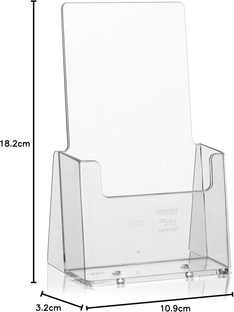 taymar C110 40 Stück Flyerständer, Prospekthalter, Prospektständer, DIN Lang (DL) transparent , 40 S