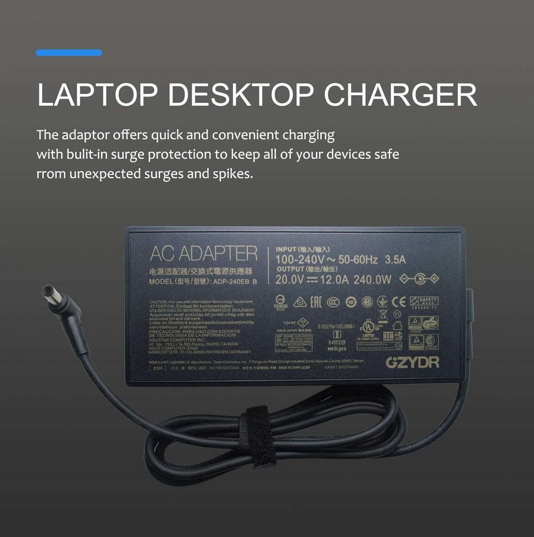 20 V 12 A 240 W ADP-240EB B Netzadapter Ladegerät für Laptop kompatibel mit Asus ROG 15 GX550LXS RTX