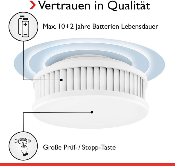 Pyrexx PX-1C • 3 Stück • Funk-Rauchmelder 10 Jahre Batterie vernetzbar mit weiteren Meldern • Magnet