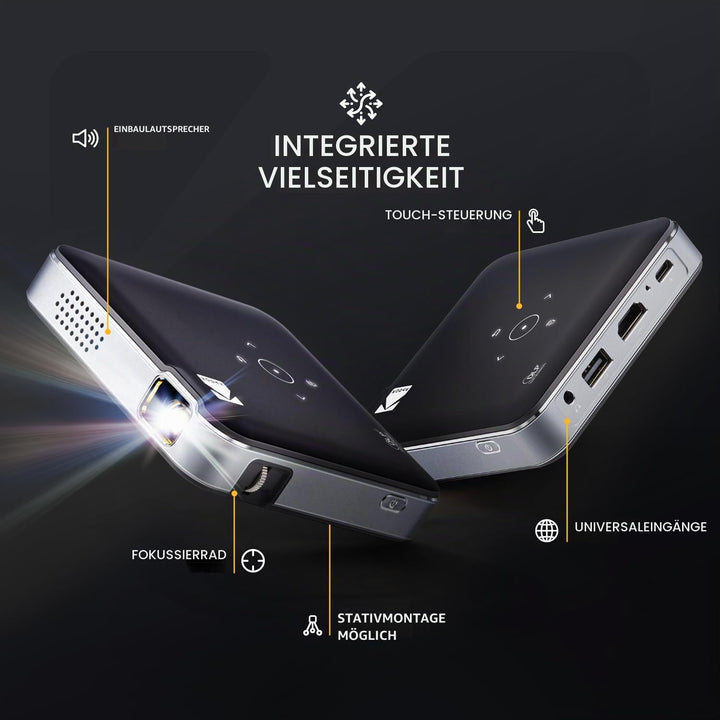 KODAK Luma 150 Ultra Mini-Pico-Projektor im Taschenformat – Schwarz, eingebauter Akku und Lautsprech