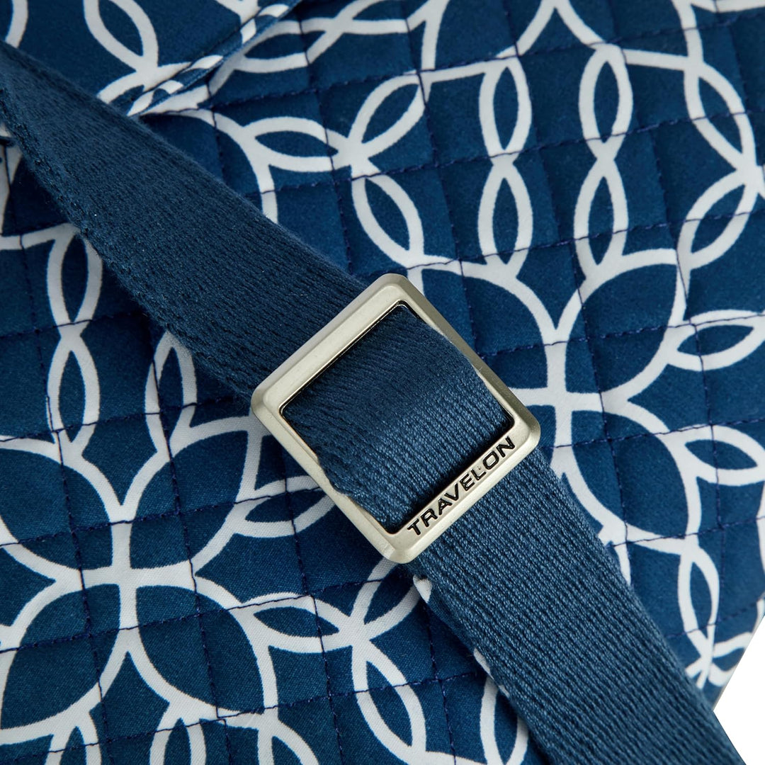 Travelon Klassische Umhängetasche mit Diebstahlschutz, Gewebte Blume, Einheitsgrösse Einheitsgrösse