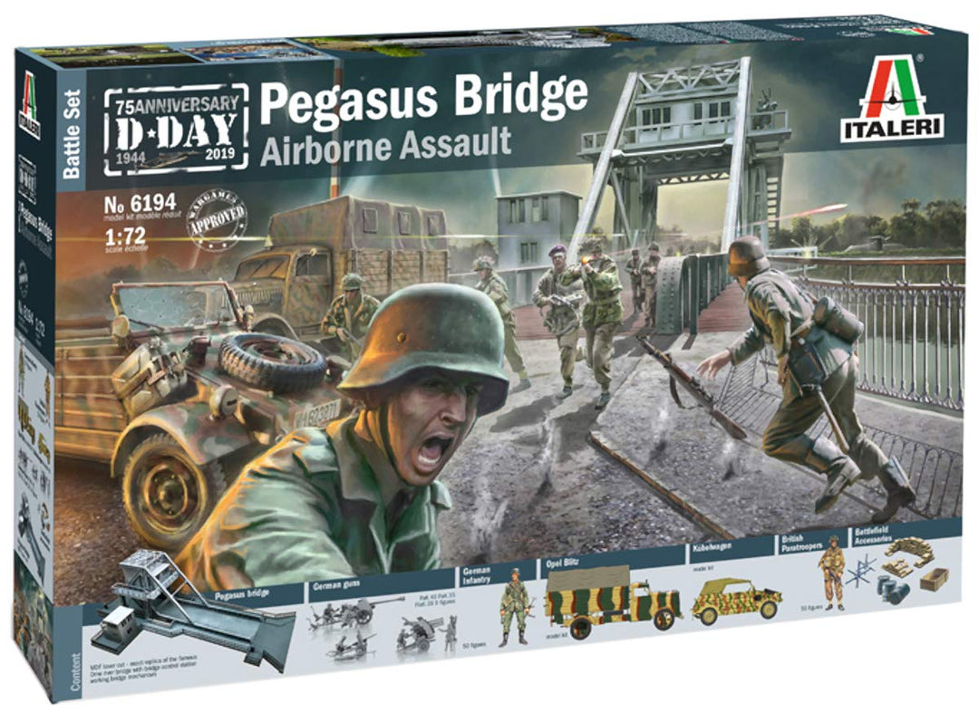 Italeri 6194 - 1:72 Battle-Set-"Pegasus Bridge", Modellbau, Bausatz, Standmodellbau, Basteln, Hobby,