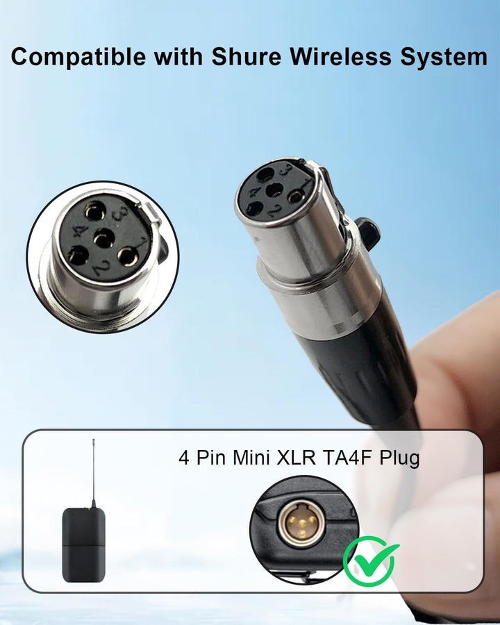 Mini Lavalier Mic für Shure Wireless Bodypack Transmitter, Lapel Ansteckmikrofon Unidirektional Kond
