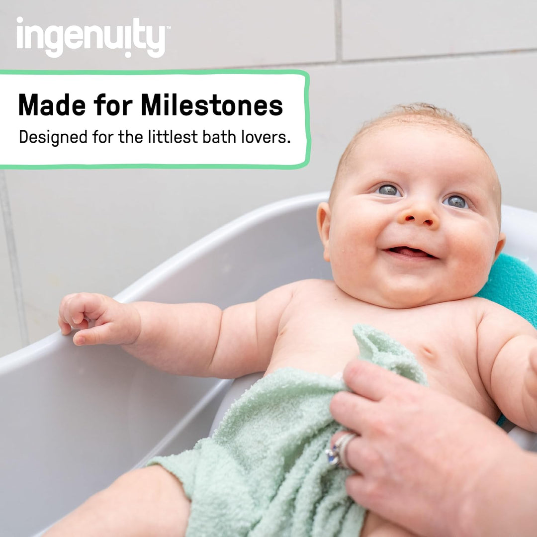 Ingenuity 3-in-1 Babybadewanne zum Mitwachsen, für Neugeborene bis Kleinkinder, unterstützende Hänge