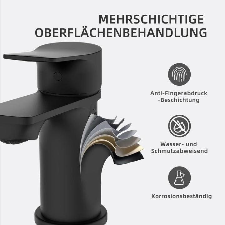 BELZ Wasserhahn Bad, Einhebel-badarmatur, Armatur Badezimmer, Mischbatterie Bad, Höhe 86 mm, Energie