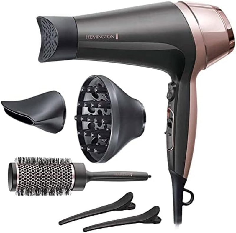 Remington Haartrockner Ionen [Locken & Wellen & Glatt] Curl-Straight (2200W, inkl 3 Stylingaufsätze: