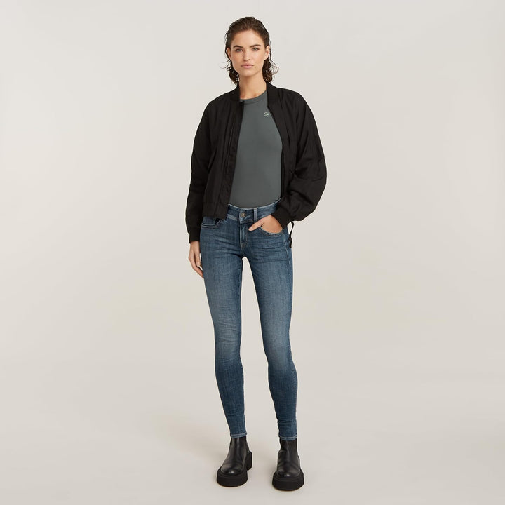G-STAR Damen Lynn Mid Waist Skinny Jeans 23W / 28L Blau (Faded Blue D15266-9136-a889), 23W / 28L Bla