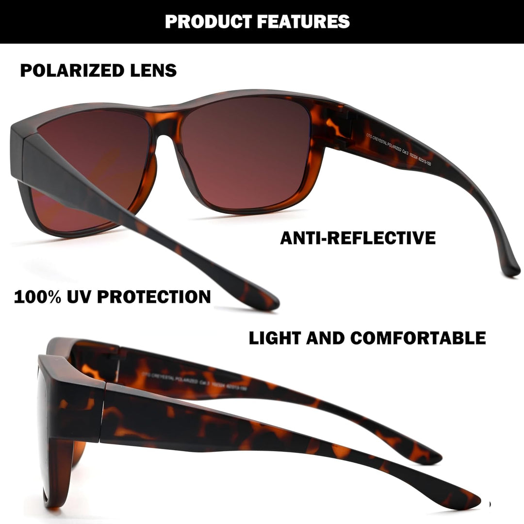 Polarisiert Überzieh Sonnenbrille mit Antireflex, Überbrille Sonnenbrille für Brillenträger, Ultrale