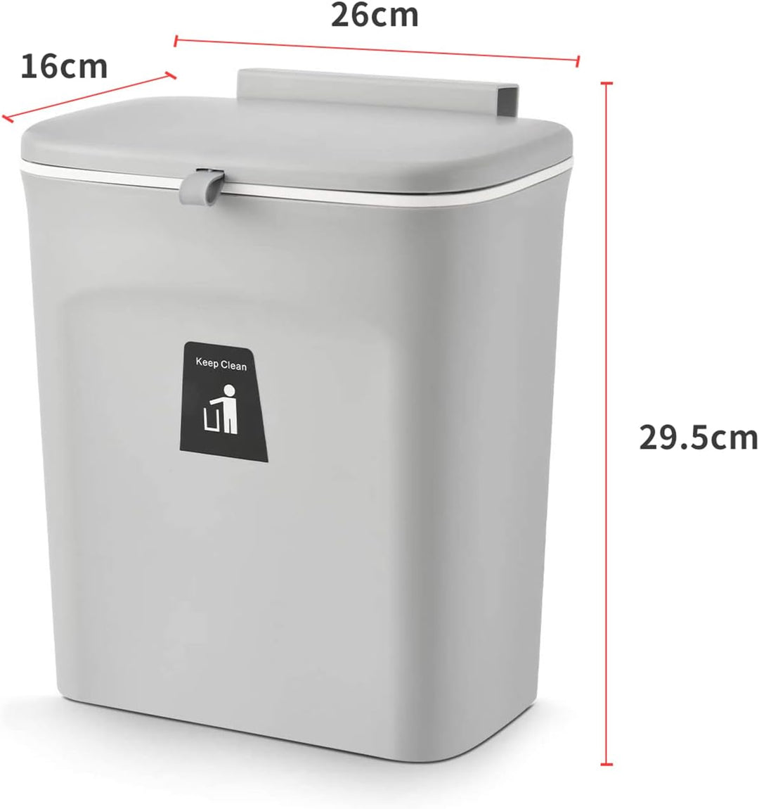 Homewell Komposteimer für Küche, Mülleimer Küche 9 Liter für Theken oder Unter der Spüle, Hängender