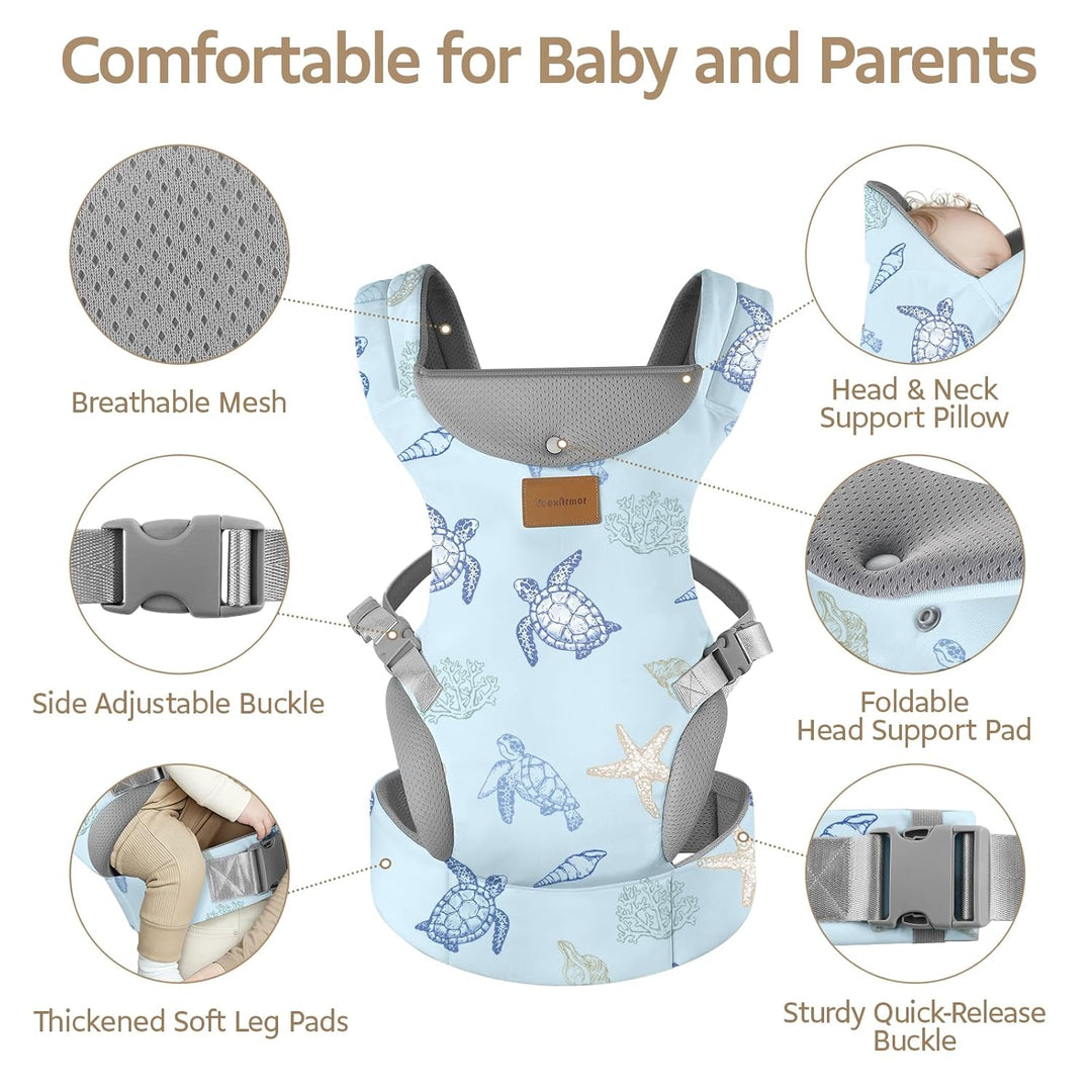 Babytrage Neugeborene ab Geburt,Ergonomische Gemütlich und Leichtgewichtig Baby Tragetuch mit Nacken