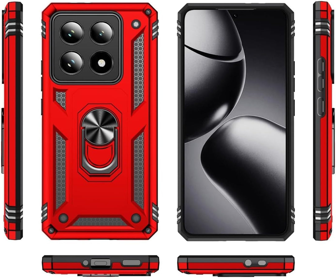 Verco Hybrid Armor Shield Case für Xiaomi 14T Hülle, extrem robust mit Magnet Fingerring Halter Hand