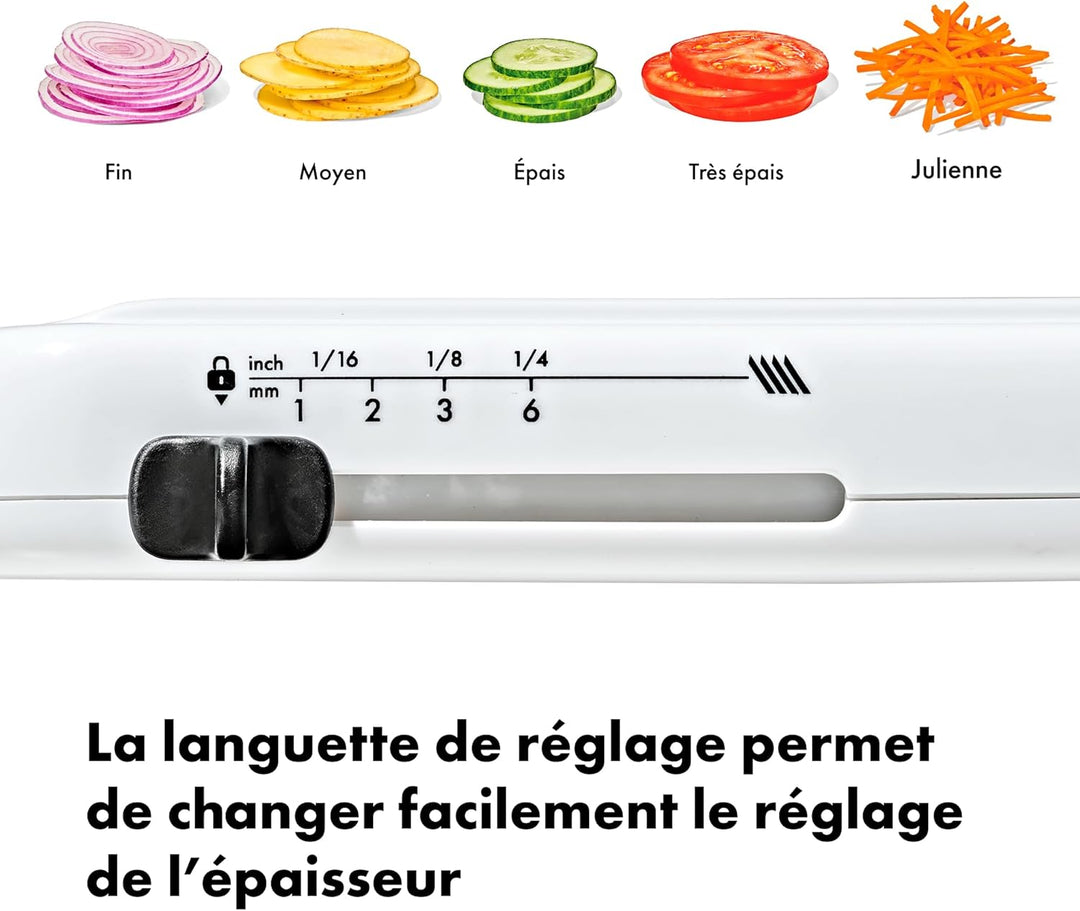 OXO Good Grips Präzisions-Hand-Gemüsehobel - Kompaktes einstellbares Schneidgerät mit 5 Klingeneinst