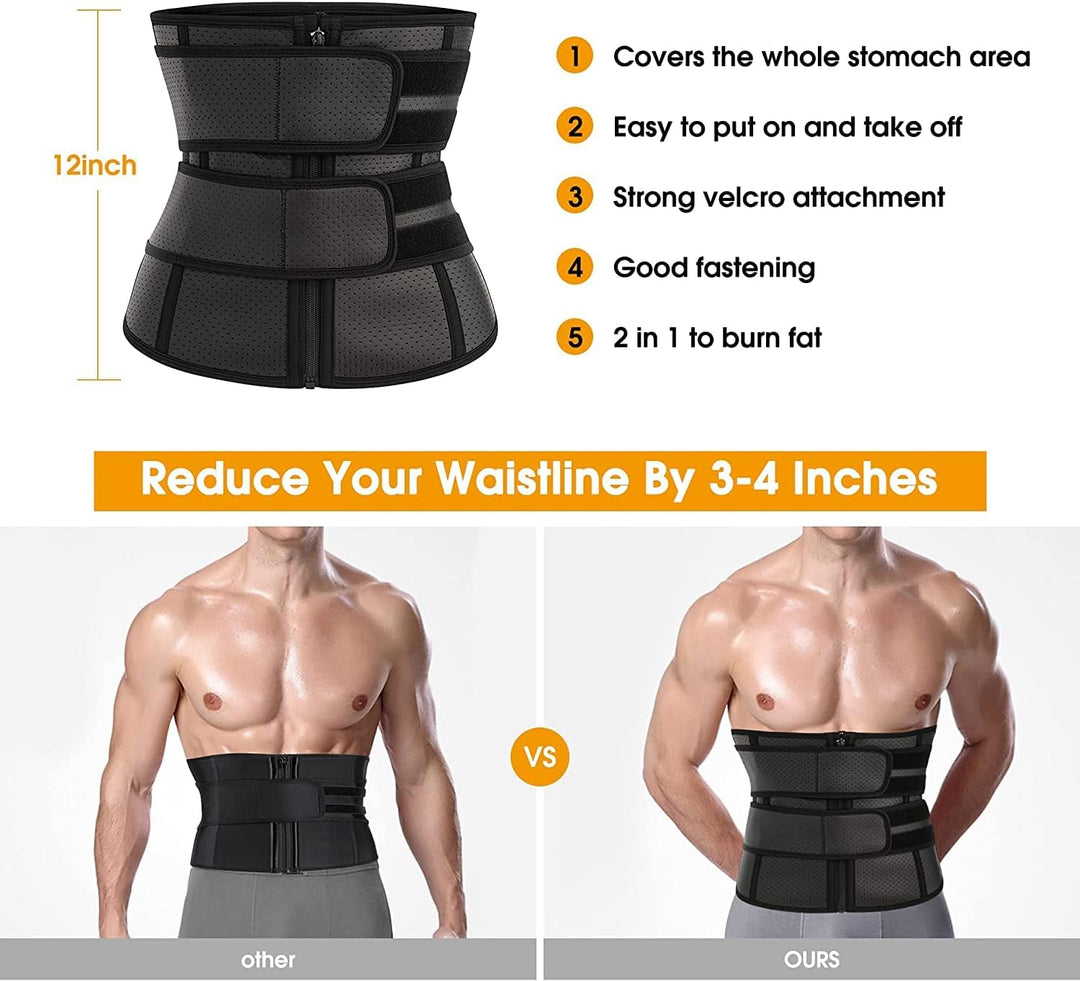 KUMAYES Bauchweggürtel Fitnessgürtel Herren bauchtrainer Neopren Sauna Taille Trimmer Schwitzgürtel