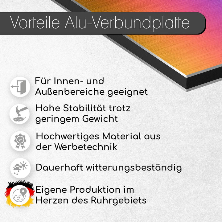 XXL Warnschild I Achtung Spielende-Kinder I Aluverbund-Schild I 40 x 60 cm gross I 3 mm Stark I mit