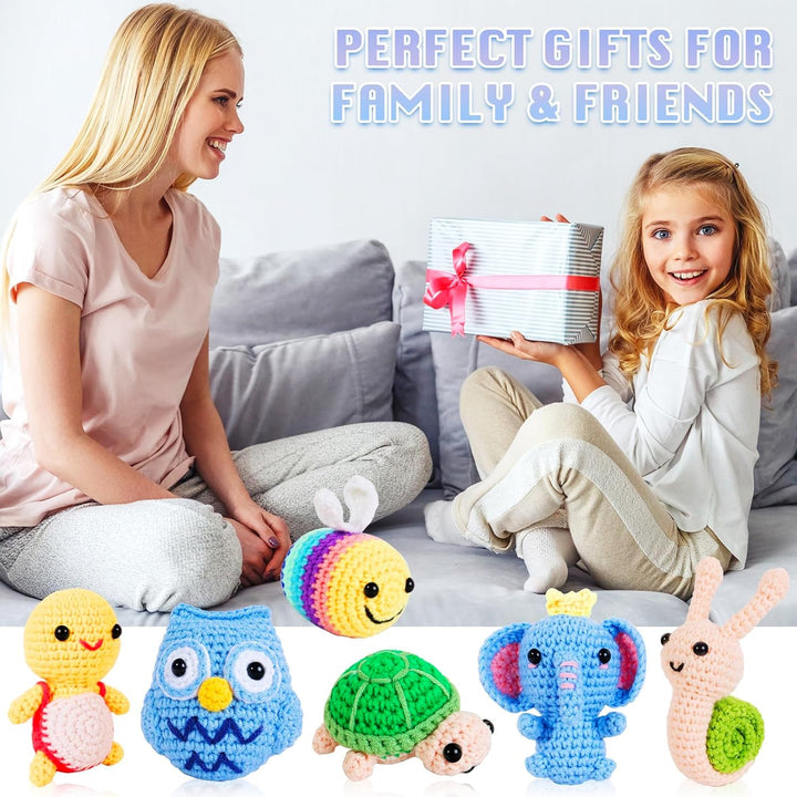 ZCOINS Mini Amigurumi Häkelset, 6 niedliche Tiere für Anfänger mit Videoanleitung(Englisch), Komplet