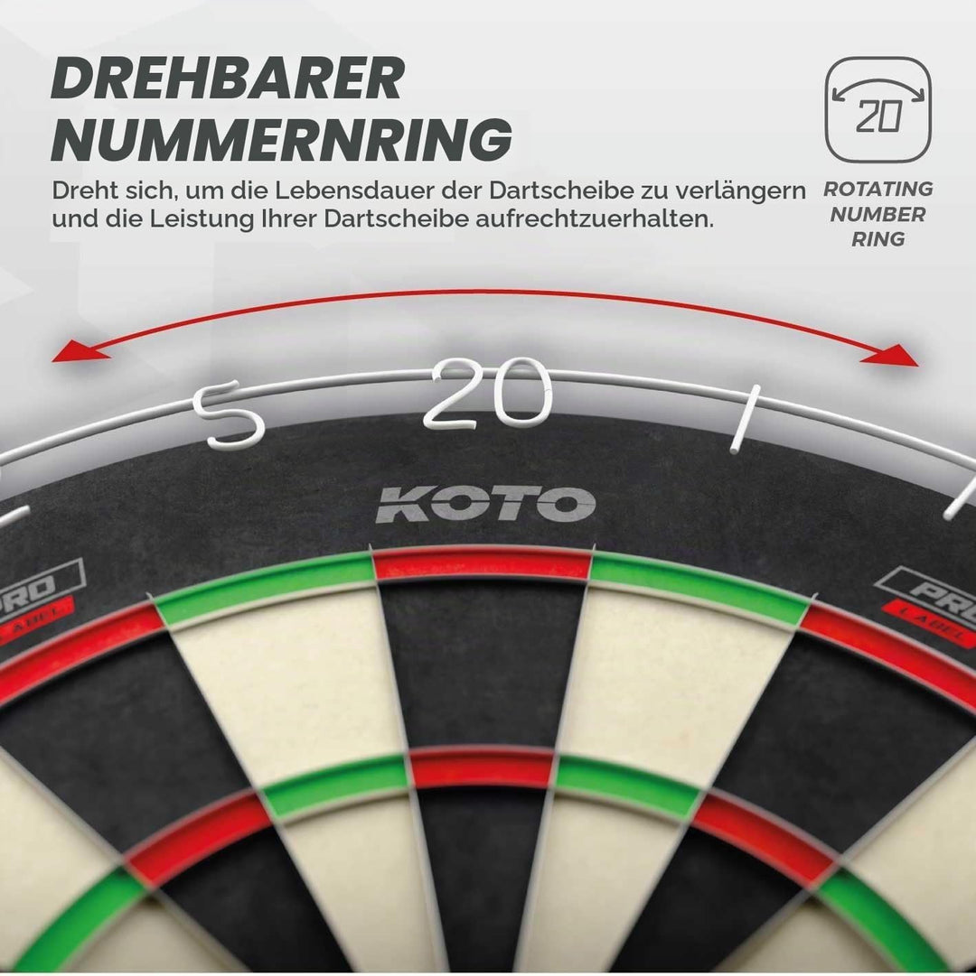 KOTO - King Pro + Dartbord Surround Blau, Hochwertiger Dart Surround für alle Dartscheiben, Dart Auf