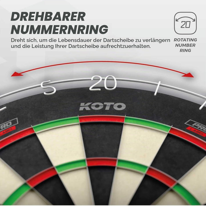 KOTO - King Pro + Dartbord Surround Blau, Hochwertiger Dart Surround für alle Dartscheiben, Dart Auf