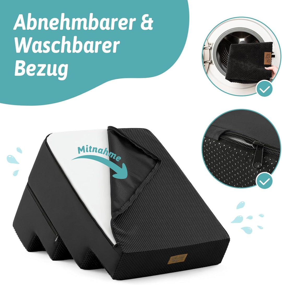 Hundetreppe 4 Stufen 45cm Hoch, 2-in-1 Hundetreppen für Kleine Hunde Alte Katzen, Faltbare Haustiert